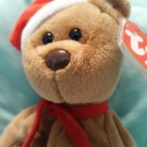 Rare Retired Ty Beanie Baby 1997 TEDDY Holiday Bear Style# 4200 Errors PVC~ New